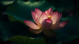 Fototapeta Łazienka - peaceful aura of a lotus close-up. AI generated