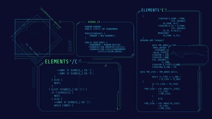 Canvas Print - abstract encoding process in the hud interface.