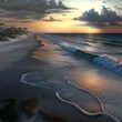 KI Strandbild von Boca Raton am Abend