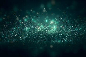 Wall Mural - Green emerald background with shining elements. Neural network AI generated art