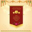 © Dankol - Happy Akshaya Tritiya,  Religious Festival of India, Celebration Background, Floral, Wishes, Gold, Goddess Lakshmi, Social Media Post English Template Vector