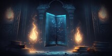 A Magical Background In The Arcane Sorcery Mastery Style - Mysterious Arcane Magic Wallpaper - Stylish Vintage Retro Ancient Sorcery Backdrop Texture - Created With Generative AI Technology