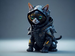  cyberpunk cat, generated by AI