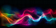 a colorful wave shaped background with lights and strands,