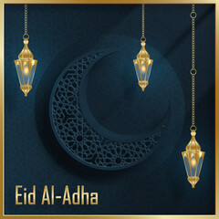 Wall Mural - Eid al Adha celebration on color background