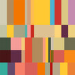 © dinadankersdesign - Modern vector abstract seamless geometric pattern with stripes, squares and rectangles in retro Scandinavian style. Colorful simple shapes mosaic. Bauhaus design inspired background.