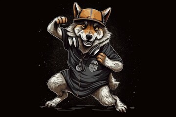  Wolf Design Hip Dancer Backdrop Generative AI