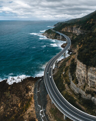 Wall Mural - aerial view of sea cliff bridge, wollongong, illawarra, new south wales