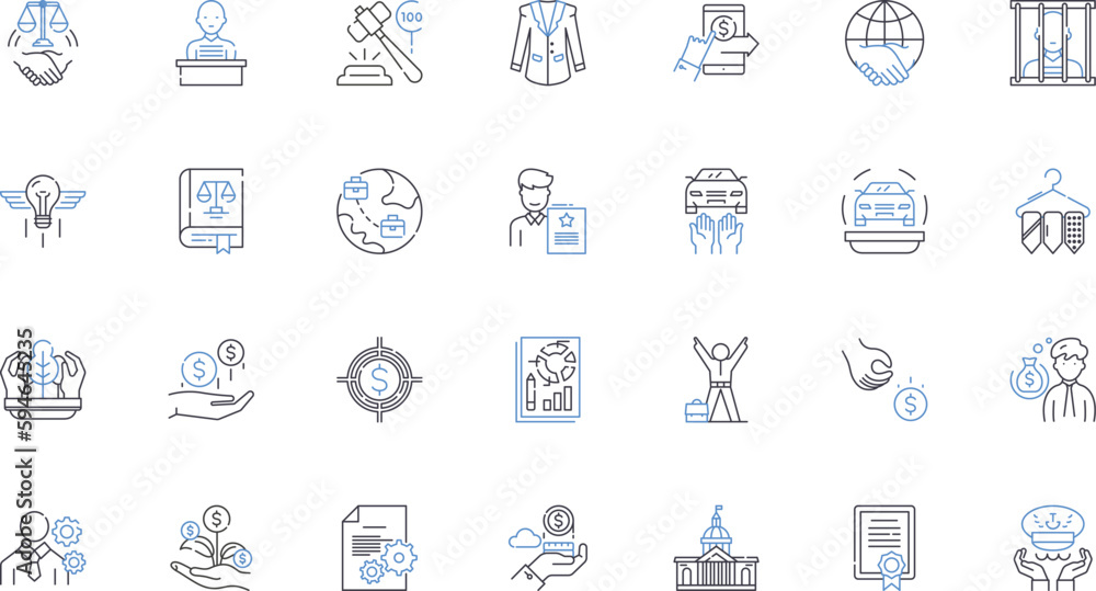Natural rights line icons collection. Liberty, Equality, Justice ...
