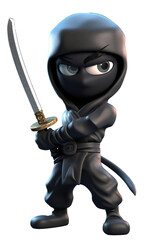 Wall Mural - ninja warrior cartoon 3d character