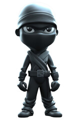 Wall Mural - ninja warrior cartoon 3d character