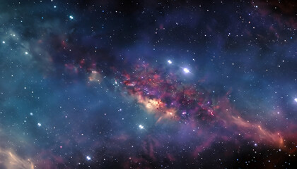 background with stars،Night sky - Universe filled with stars, nebula and galaxy , Ai generated 