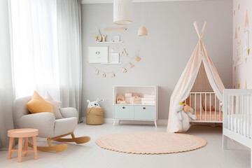 children's room interior. Nursery Interior. ai generative