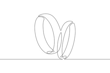 One continuous line. Wedding rings. Precious rings. Jewelry. Engagement rings. One continuous line drawn isolated, white background.