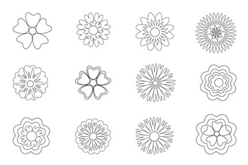 Wall Mural - Icon set of flower. Editable vector pictograms isolated on a white background. Trendy outline symbols for mobile apps and website design. Premium pack of icons in trendy line style.