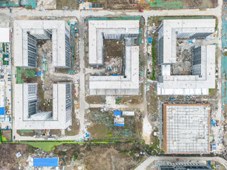 Wall Mural - aerial view of construction site