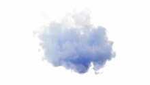 Wispy, Light Blue Cloud On A White Background