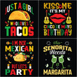 © Quirk Craft Studio - Cinco de mayo Mexican festival Typography T Shirt Design vector template. Cinco de mayo SVG bundle. Cinco de mayo typography t shirt bundle design.