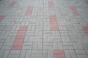 Wall Mural - colored stone pavers, street tiles with patterns and ornaments, pedestrian path