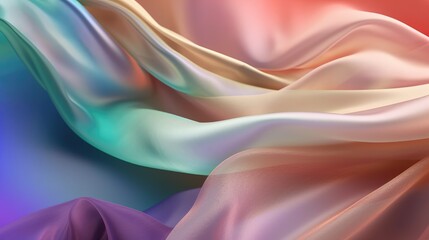 Abstract colorful light smooth silk background, AI generated