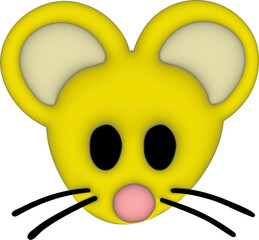 Poster - 3d yellow mouse