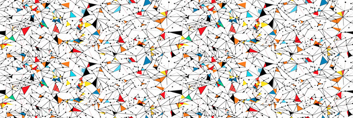 Rainbow colored digital data background with social network connection structure of information. Data technology AI generative illustration.