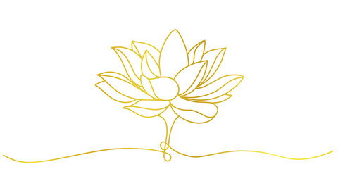 Wall Mural - Lotus flower line art style vector, vesak day element design illustration