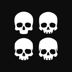 set of skull logo icon design vector illustration, skull icon,