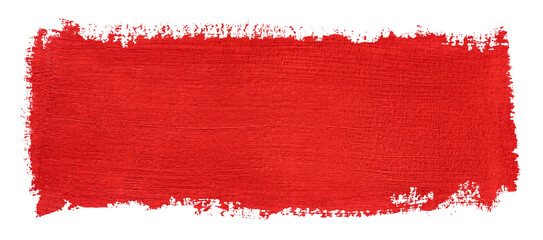 Wall Mural - Red block stroke of paint isolated on transparent background