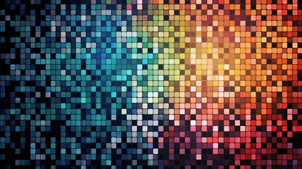 Wall Mural - pattern of small squares or pixels, digital screen or display design. generative ai