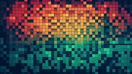 Wall Mural - pattern of small squares or pixels, digital screen or display design. generative AI