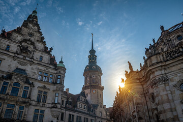 Wall Mural - Dresden Castle in the city center of Dresden in Germany. Old town or Altstadt of Dresden, Saxony, Germany.