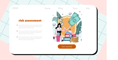 Wall Mural - auditor web banner or landing page. business operation specialist.