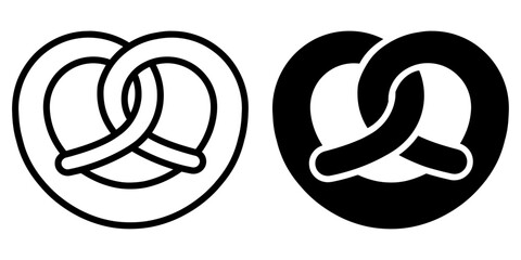 Wall Mural - ofvs359 outlinefilledvectorsign ofvs - pretzel vector icon . isolated transparent . black outline an