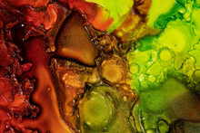 Colorful Metallic Pigments Mixing Together