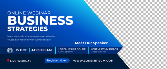 Wall Mural - modern business webinar template horizontal banner design