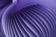 Generative AI Illustration Of Abstract Geometric Background With Purple Curvy Lines Forming Symmetric Ornament