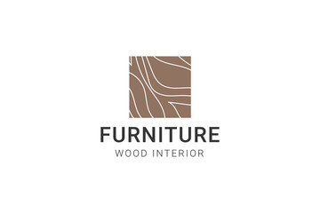 Wall Mural - wood interior logo vector icon illustration