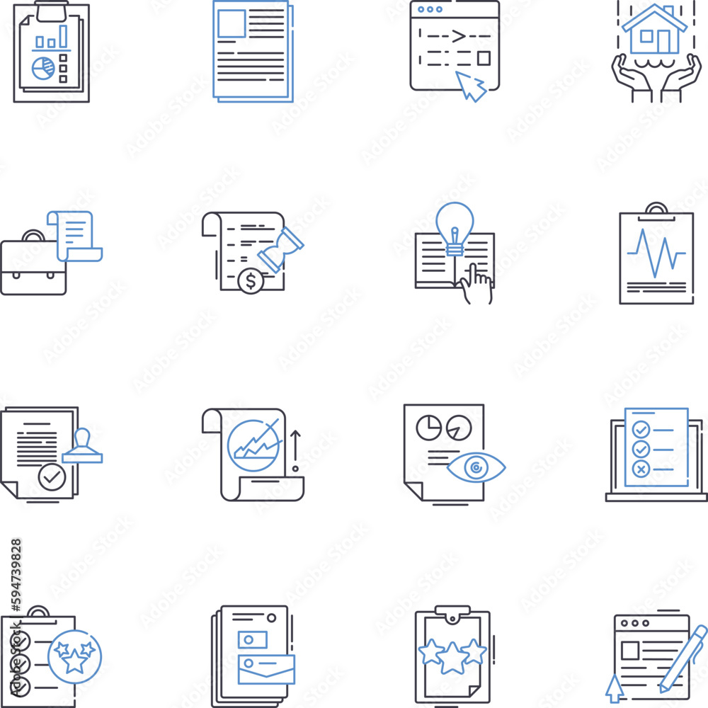 Conformance Set compliance line icons collection. Regulations, Policies, Laws, Ethics ...