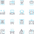 © Nina - Furnishing retailer linear icons set. Stylish, Comfortable, Trendy, Practical, Affordable, Quality, Elegant line vector and concept signs. Contemporary,Modern,Chic outline illustrations