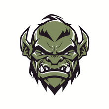 Orc's Face 2d Vector Icon Logo