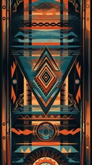 Poster - Abstract background with Navajo patterns. Generative AI