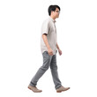 © SS - Asian man walking in comfort outfit. Full body isolated on transparent background. Dicut, People, PNG