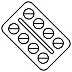 Sticker - An editable design icon of pills strip