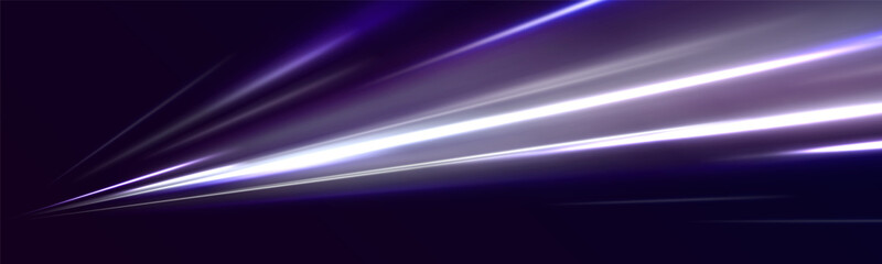 vector illustration of high speed light effect on blue background. abstract white and blue wave ligh