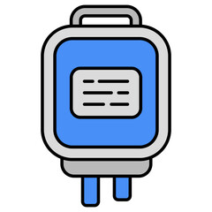 Poster - Conceptual flat design icon of iv drip