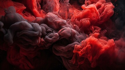  red and black smoke is seen in this artistic photograph of smoke.  generative ai