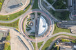 Drone view of Gen. Jerzy Zietek Roundabout in Katowice, Poland