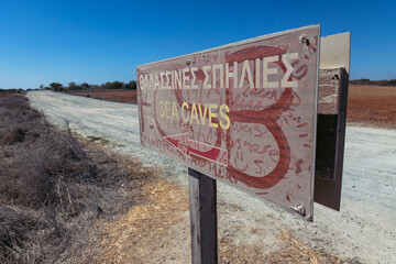 Wall Mural - Way to famous Sea Caves in Cape Greco National Park, Cyprus