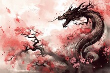 Background With A Pink Dragon